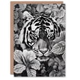 thumbnail image 1 of Artery8 Greeting Card Black White Tiger Jungle Botanical Portrait Blank For Him Or Her Art Birthday Card, 1 of 3