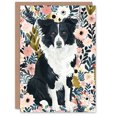 thumbnail image 1 of Artery8 Greeting Card Border Collie Dog Lover Pink Floral Portrait For Her Woman Birthday Card, 1 of 3