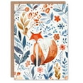 thumbnail image 1 of Artery8 Greeting Card Cute Fox with Boho Botanical Pattern Watercolour For Child Kids Birthday Card, 1 of 3