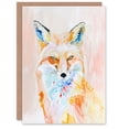 thumbnail image 1 of Artery8 Greeting Card Fox Portrait Modern Watercolour Light Colourful Blank For All Him Or Her Art Birthday Card, 1 of 3