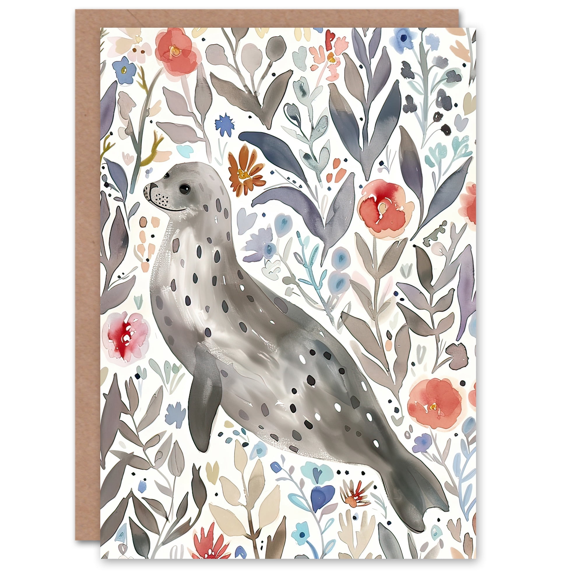 Biglietto D'Auguri Artery8 - Paesaggio Rurale Galles Aberdaron - Fiori Selvatici E Colline - 17,5x12,5 Cm - 5