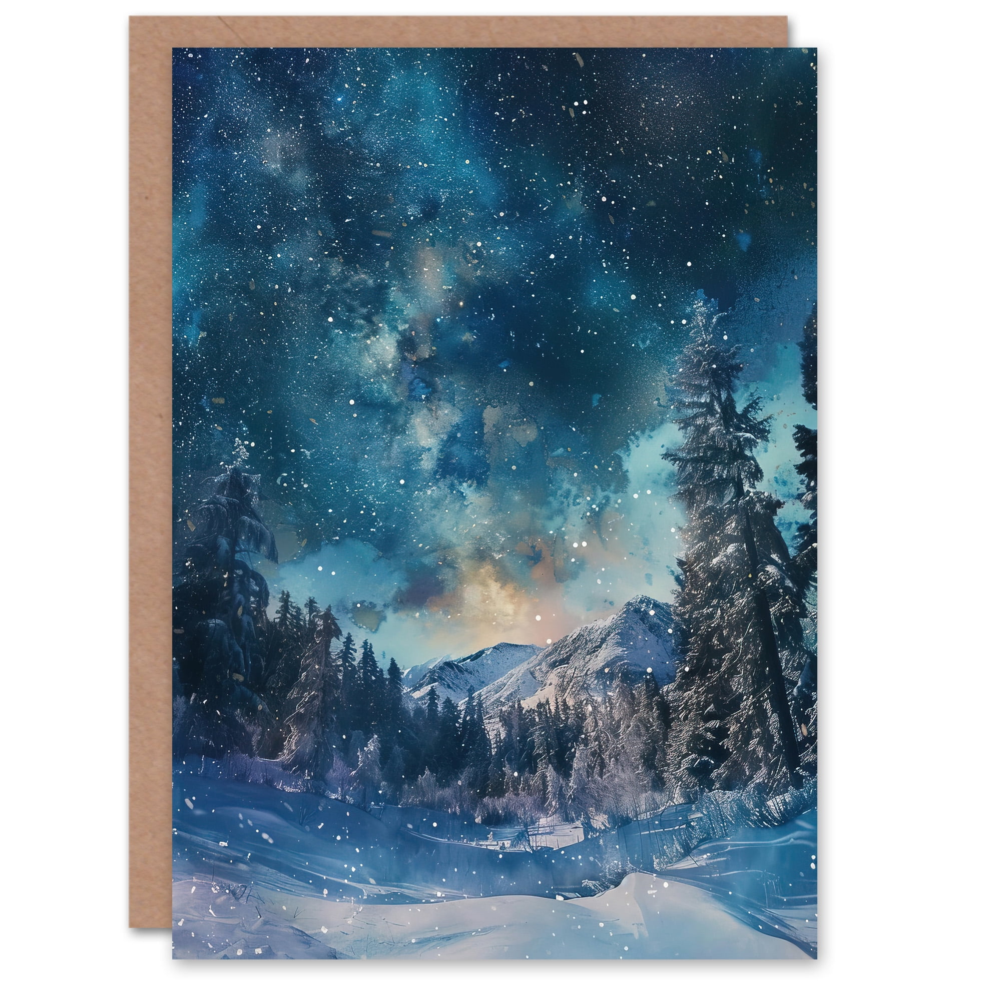 Artery8 Greeting Card Rainbow Modern Watercolour Portrait Drummer Drums