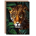 thumbnail image 1 of Artery8 Greeting Card Powerful Jaguar Lurking In Jungle Plants Painting For Him Man Birthday Card, 1 of 3