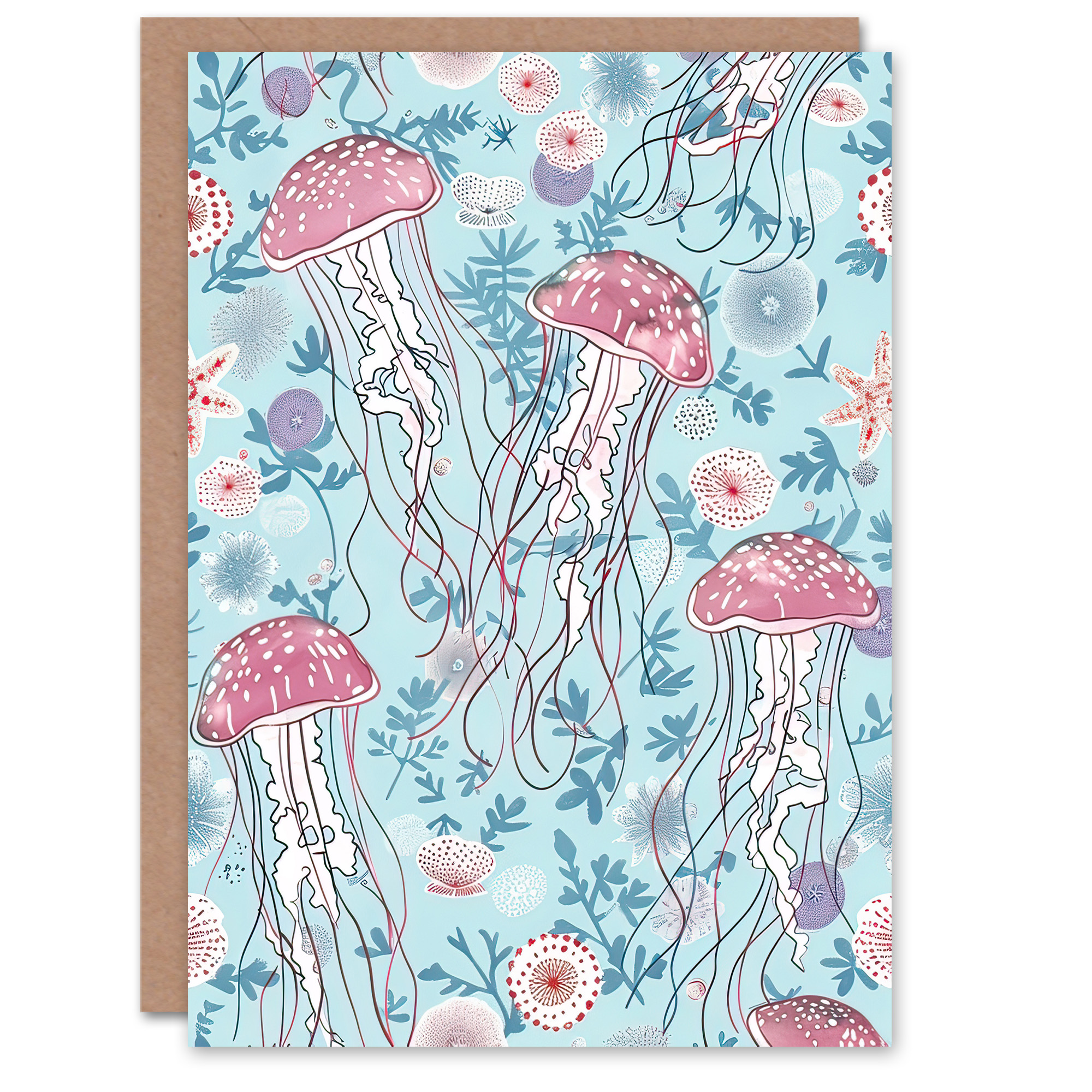 Artery8 Grußkarte \"Bluebell Flowers\" – 17,5x12,5 Cm, Hochwertiges Papier, Blanko Innen, Mit Umschlag