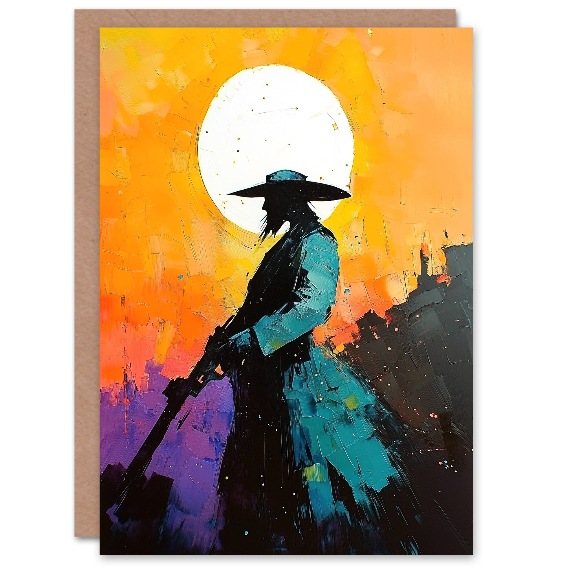 Artery8 Greeting Card Vintage Lady Sunglasses Portrait Street Pop Art