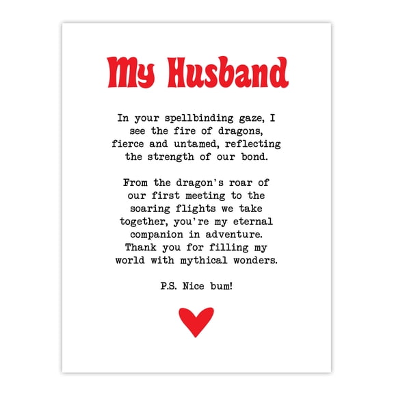 Artery8 Love Poem Role Play Game Nerd Husband Romantic Bedroom Unframed Wall Art Print Poster Home Decor Premium