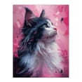 thumbnail image 1 of Artery8 Maine Coon Cat in Hot Pink Painting Animal Lover For Living Room Unframed Wall Art Print Poster Home Decor, 1 of 5