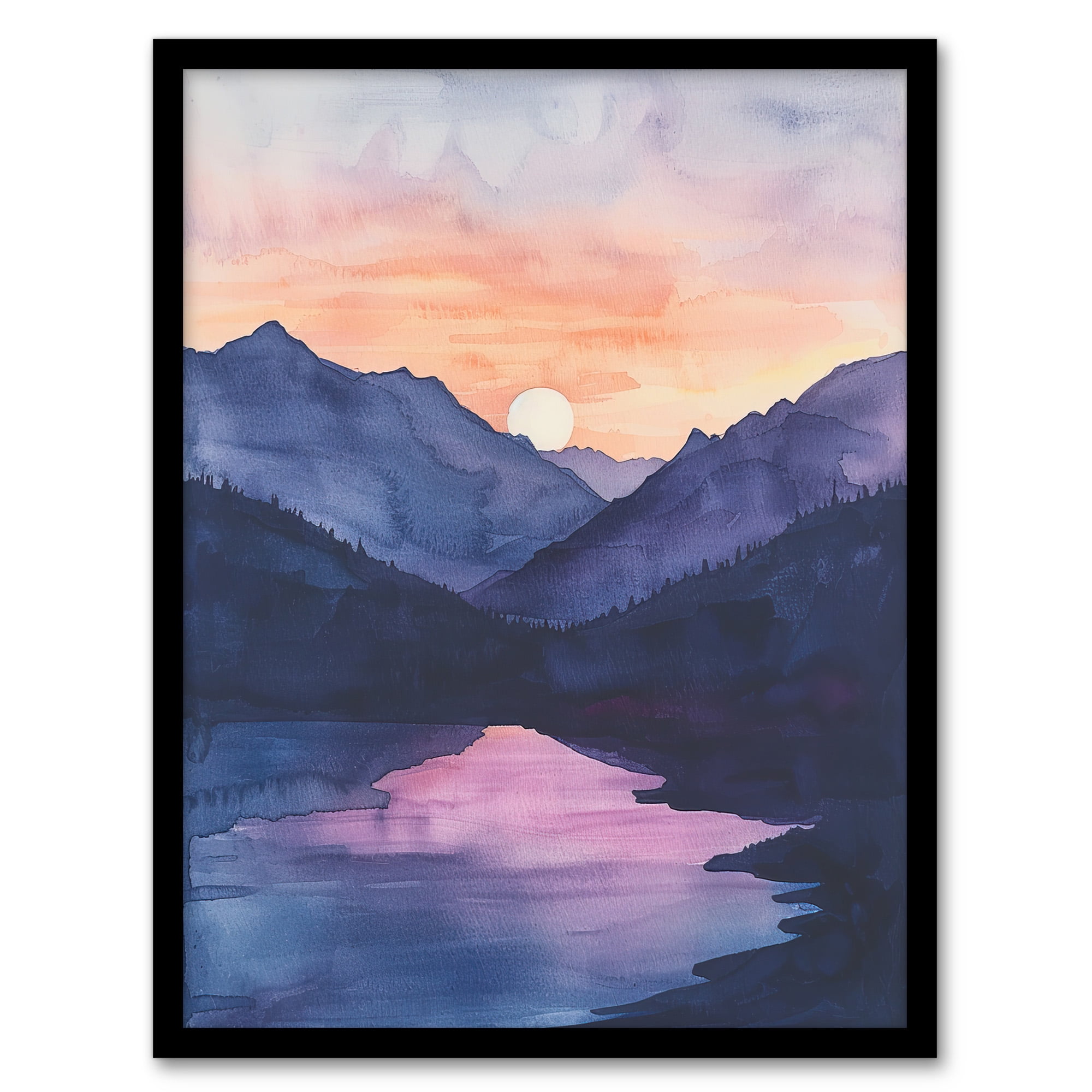 Artery8 Maroon Lake Atmospheric Sunset Mountain Landscape Living Room ...