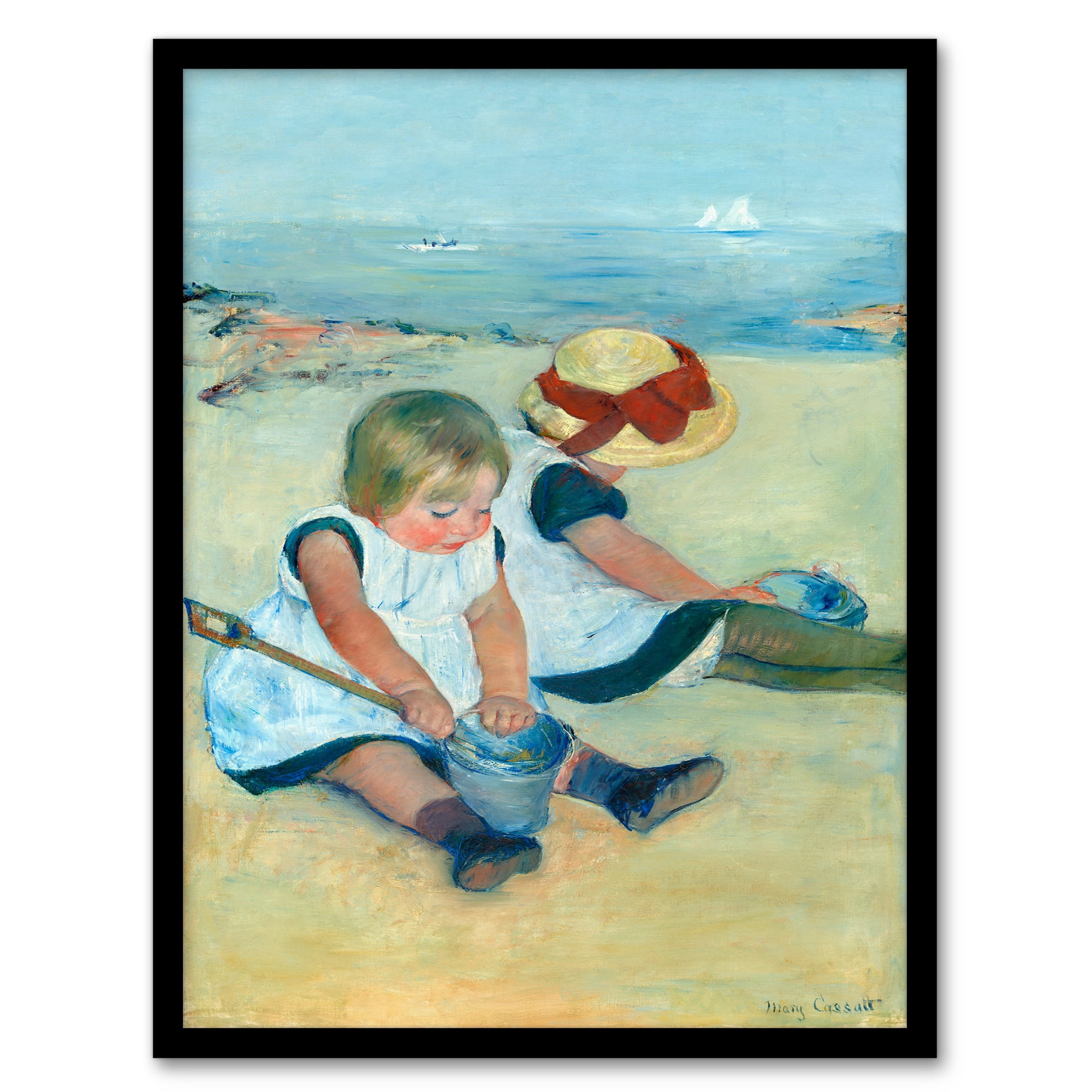 Artery8 Mary Cassatt Children Playing on the Beach Framed Wall Art ...