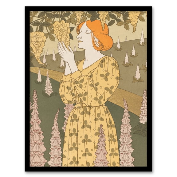 Artery8 Maurice Pillard Verneuil Laburnum and Foxglove Framed Wall Art Print Home Décor A4