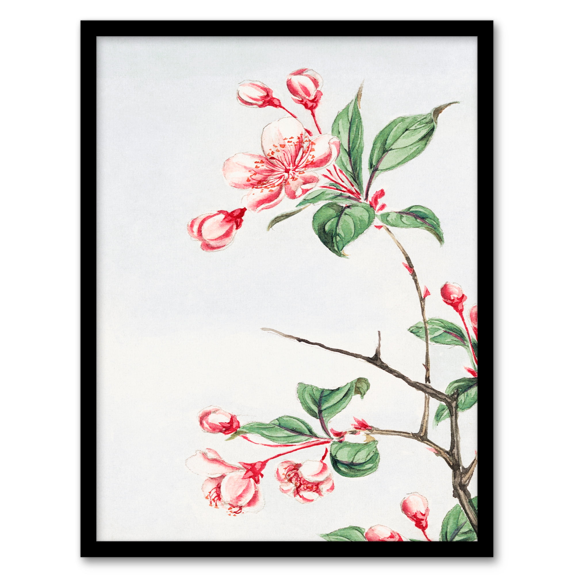 Artery8 Megata Morikaga Kaido Crabapple Flower Bloom Framed Wall Art Print Home Décor A4