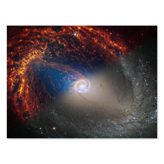 Artery8 NASA Hubble James Webb Telescope View of Spiral Galaxy NGC 1512 Living Room Unframed Wall Art Print Poster Home Decor Premium