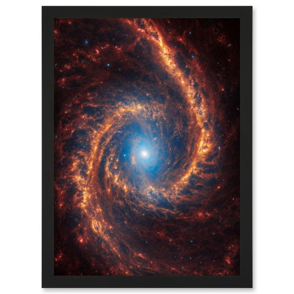 Artery8 NASA James Webb Telescope View of Spiral Galaxy NGC 1566 Living Room Artwork Framed Wall Art Print A4
