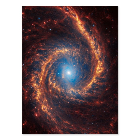 Artery8 NASA James Webb Telescope View of Spiral Galaxy NGC 1566 Living Room Extra Large XL Wall Art Poster Print