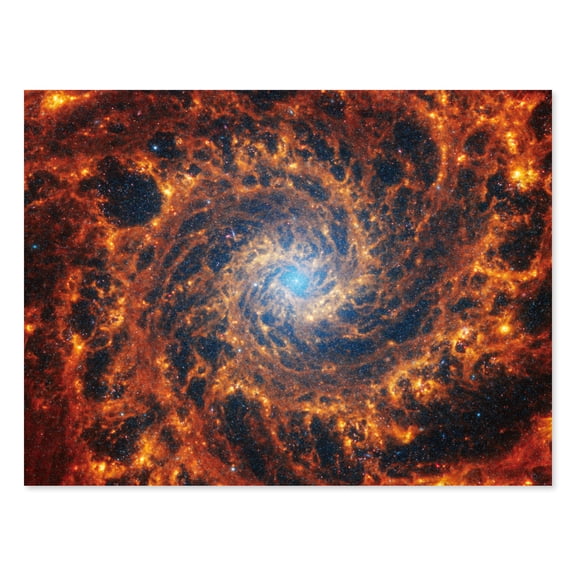 Artery8 NASA James Webb Telescope View of Spiral Galaxy NGC 628 Living Room Unframed Wall Art Print Poster Home Decor Premium