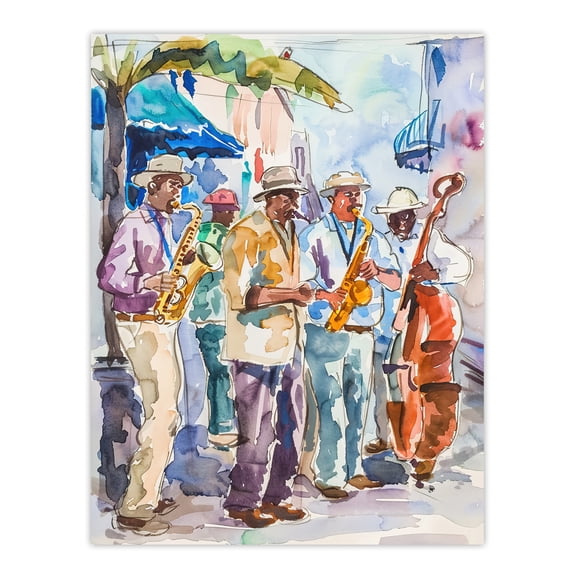 Artery8 New Orleans Jazz Music Festival Street Musicians Living Room Large Wall Art Poster Print Thick Paper 18X24 Inch