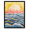 thumbnail image 1 of Artery8 New York City Water Skyline Sunset Cityscape Living Room Artwork Framed Wall Art Print A4, 1 of 3