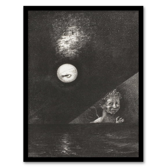 Artery8 Odilon Redon Angel of Certitude and Questioning Eye Framed Wall Art Print Home Décor A4