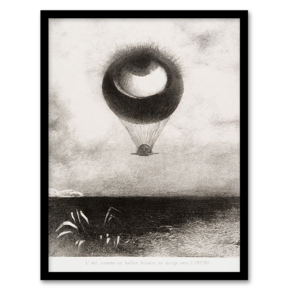 Artery8 Odilon Redon The Eye Like a Strange Balloon Framed Wall Art Print Home Décor A4