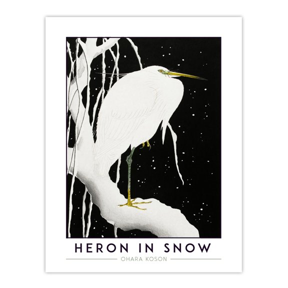 Artery8 Ohara Koson Heron In Snow Japanese Living Room Unframed Wall Art Print Poster Home Decor Premium
