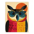 thumbnail image 1 of Artery8 Owl Bird Shades Sunglasses Fun Colourful Painting For Living Room Extra Large XL Wall Art Poster Print, 1 of 5