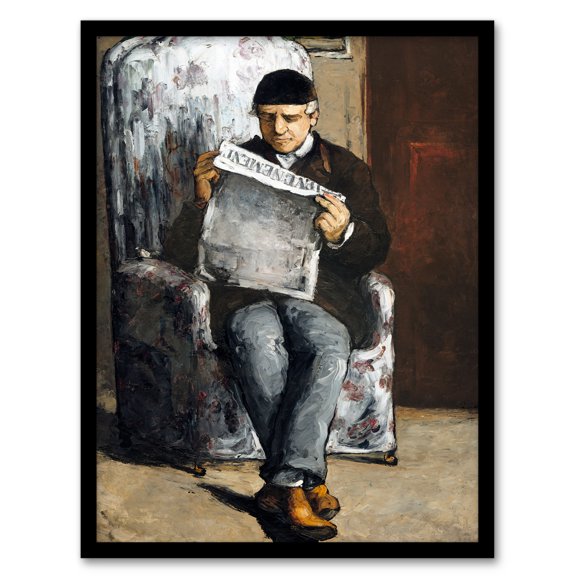 Artery8 Paul Cezanne The Artists Father Reading Newspaper Framed Wall Art Print Home Décor A3