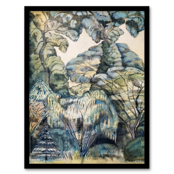 Artery8 Paul Nash Trees in Bird Garden Iver Heath Framed Wall Art Print Home Décor A3