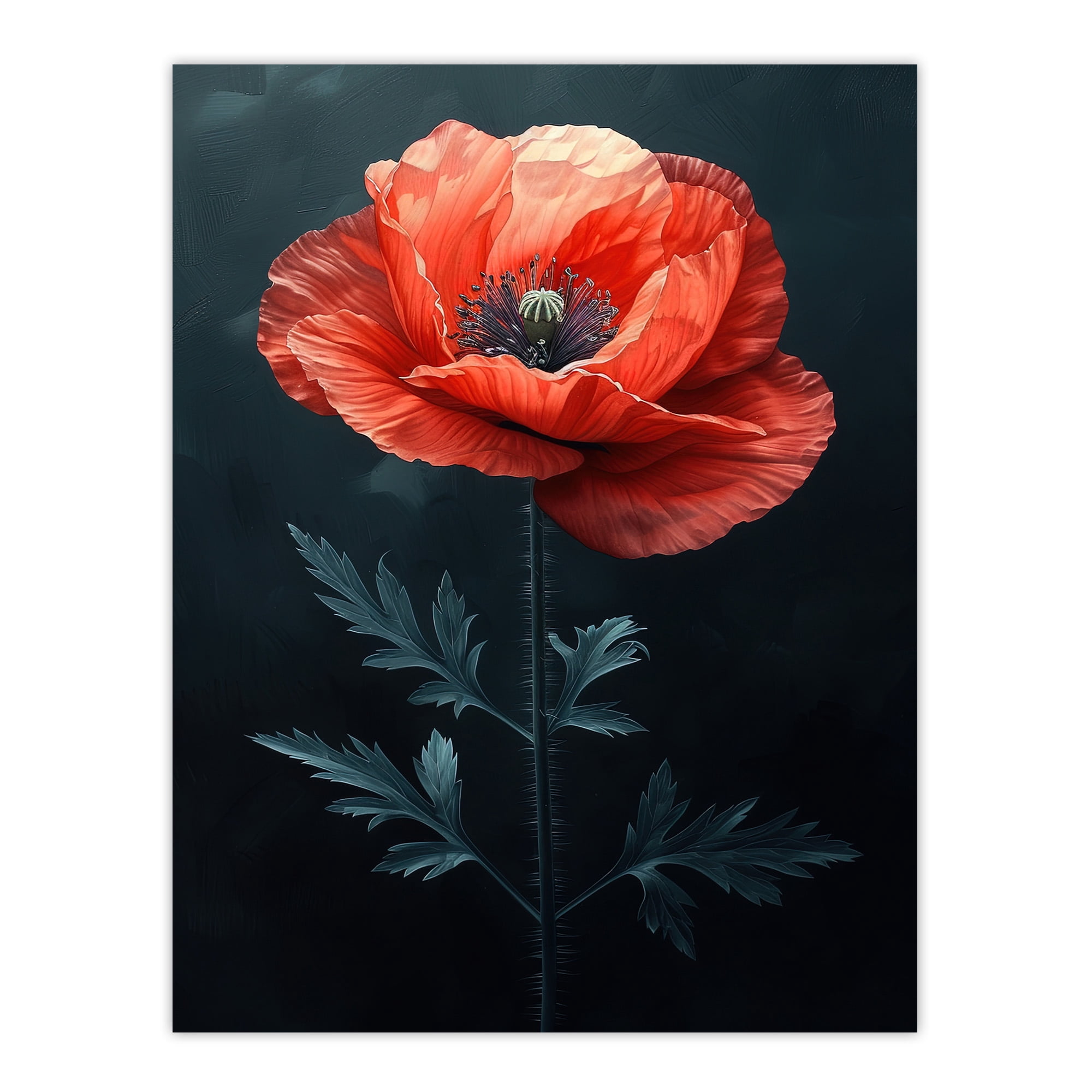 Artery8 Realistic Red Poppy Painting Dramatic and Bold For Living Room ...
