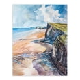 thumbnail image 1 of Artery8 Rhossili Bay Coastal Cliff Landscape Watercolour Living Room Extra Large XL Wall Art Poster Print, 1 of 5