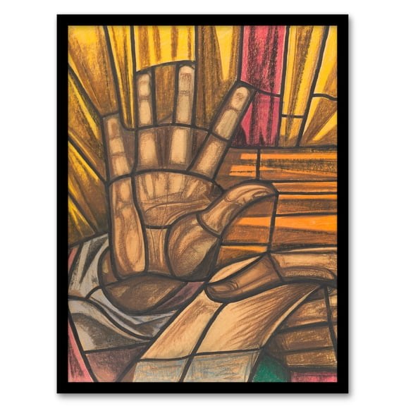 Artery8 Richard Roland Holst St Luke Hand Design for Dom Church Framed Wall Art Print Home Décor A4