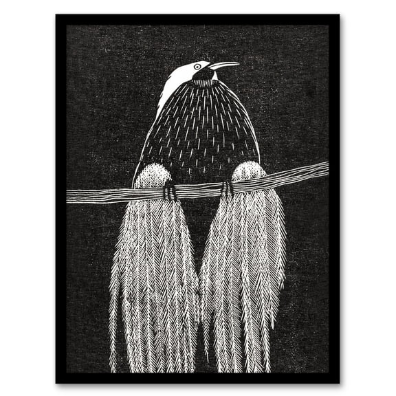 Artery8 Samuel J De Mesquita Stylised Bird of Paradise Framed Wall Art Print Home Décor A3