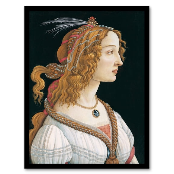 Artery8 Sandro Botticelli Idealized Portrait of a Lady Framed Wall Art Print Home Décor A4