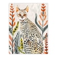 thumbnail image 1 of Artery8 Savannah Cat Lover Boho Botanical Pet Portrait Living Room Extra Large XL Wall Art Poster Print, 1 of 3