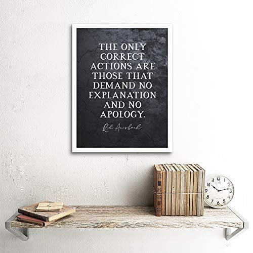 Artery8 Slate Quote Red Auerbach Correct Actions Demand no Apology Art Print Framed Poster Wall Decor 12x16 inch