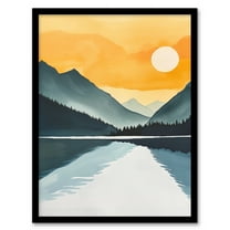 Artery8 Sparks Lake Sunrise Mountain Lakeside Landscape Living Room Art Print Framed Poster Wall Decor 12x16 inch