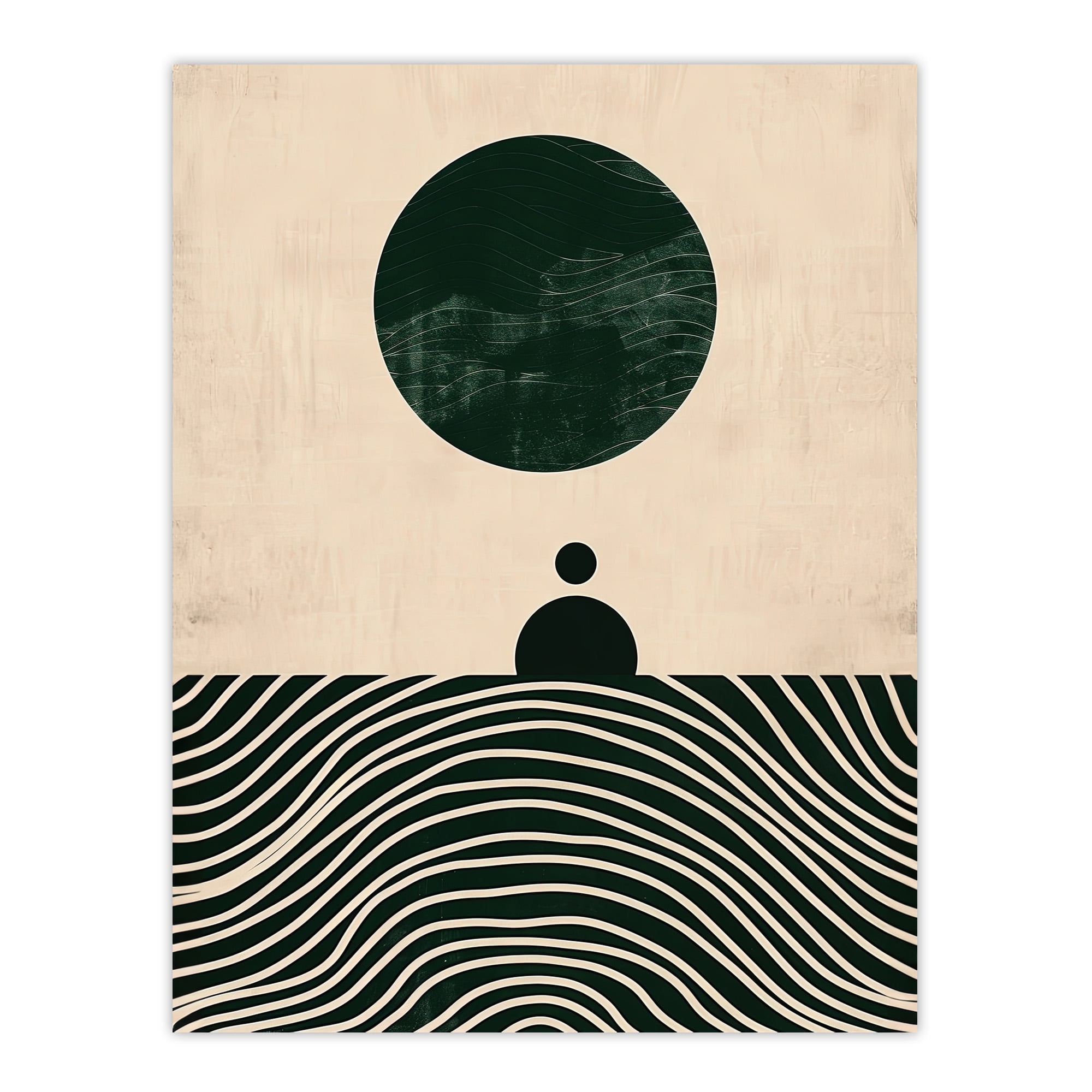 Artery8 Tranquil Green Sea Abstract Calm Bauhaus Design For Living Room