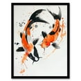 thumbnail image 1 of Artery8 Two Koi Carp Japanese Fish Bright Watercolour Bathroom Toilet Artwork Framed Wall Art Print A4, 1 of 3
