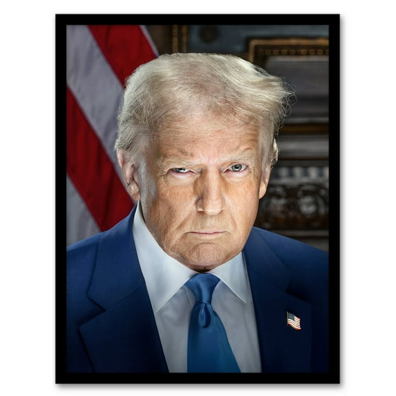 Artery8 United States 47th President Donald Trump Portrait Man Cave Art Print Framed Poster Wall Decor 12x16 inch