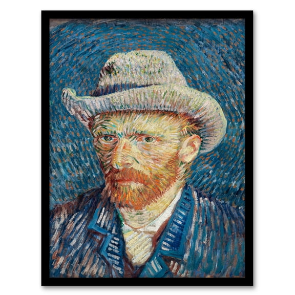 Artery8 Vincent van Gogh Self Portrait with Grey Felt Hat Framed Wall Art Print Home Décor A3