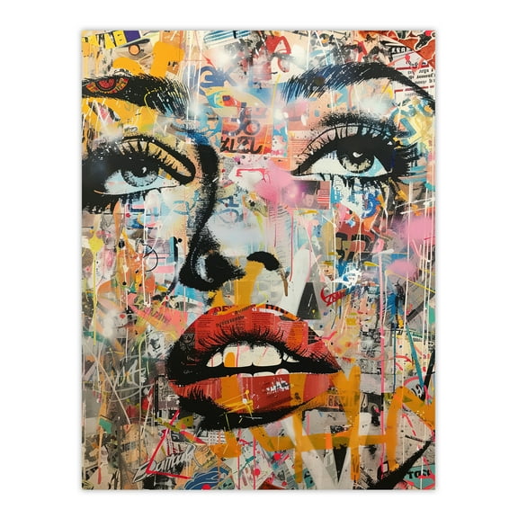 Artery8 Vintage Pop Art Portrait Street Art Graffiti Living Room Extra Large XL Wall Art Poster Print