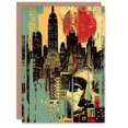 thumbnail image 1 of Artery8 Watching The Sun Set Abstract Cityscape Greeting Birthday Card Him Her All Blank, 1 of 3