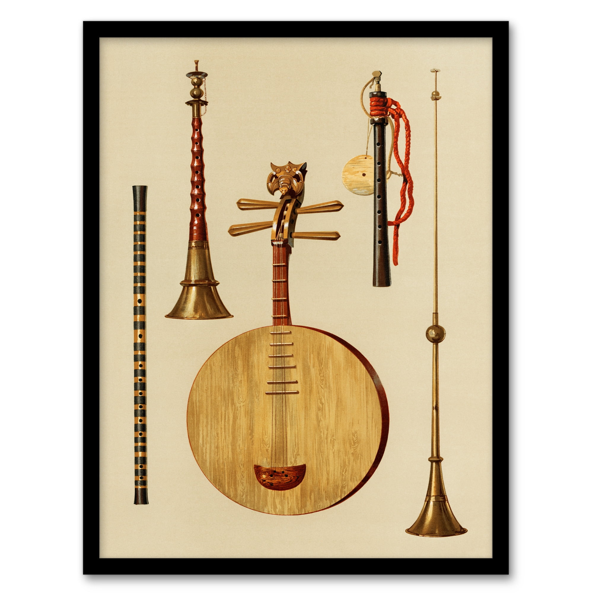 Artery8 William Gibb Traditional Japanese Musical Instruments Framed ...