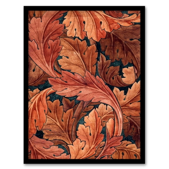 Artery8 William Morris Acanthus Leaves Pattern Framed Wall Art Print Home Décor A4