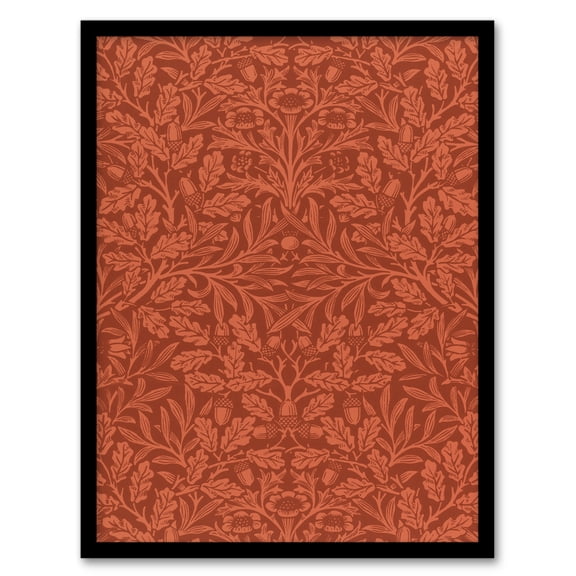 Artery8 William Morris Acorns and Oak Leaves Pattern Framed Wall Art Print Home Décor A4