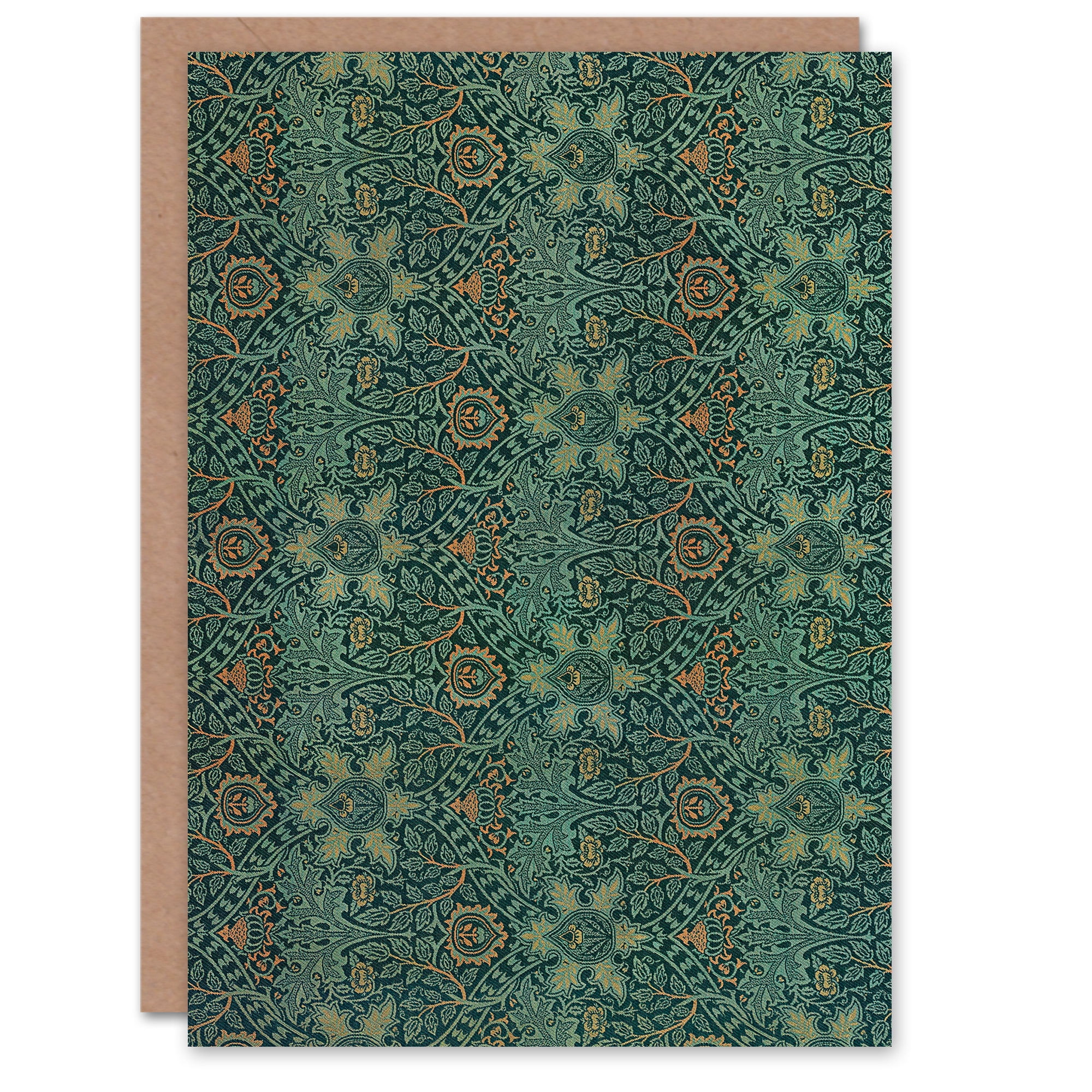 Geburtstagskarte Im William Morris-Stil - Pfirsichblüten-Design, 17,5 X 12,5 Cm, Hochwertig