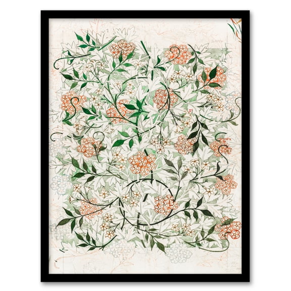 Artery8 William Morris Wild Jasmine Floral Pattern Framed Wall Art Print Home Décor A3