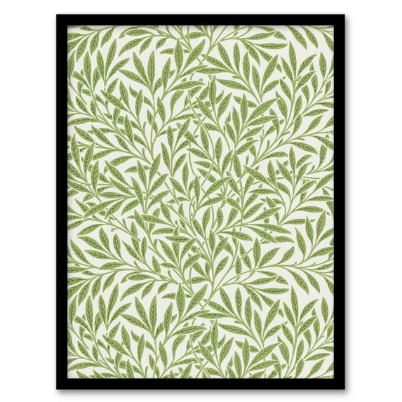 Artery8 William Morris Willow Leaves Bright Pattern Framed Wall Art Print Home Décor A4