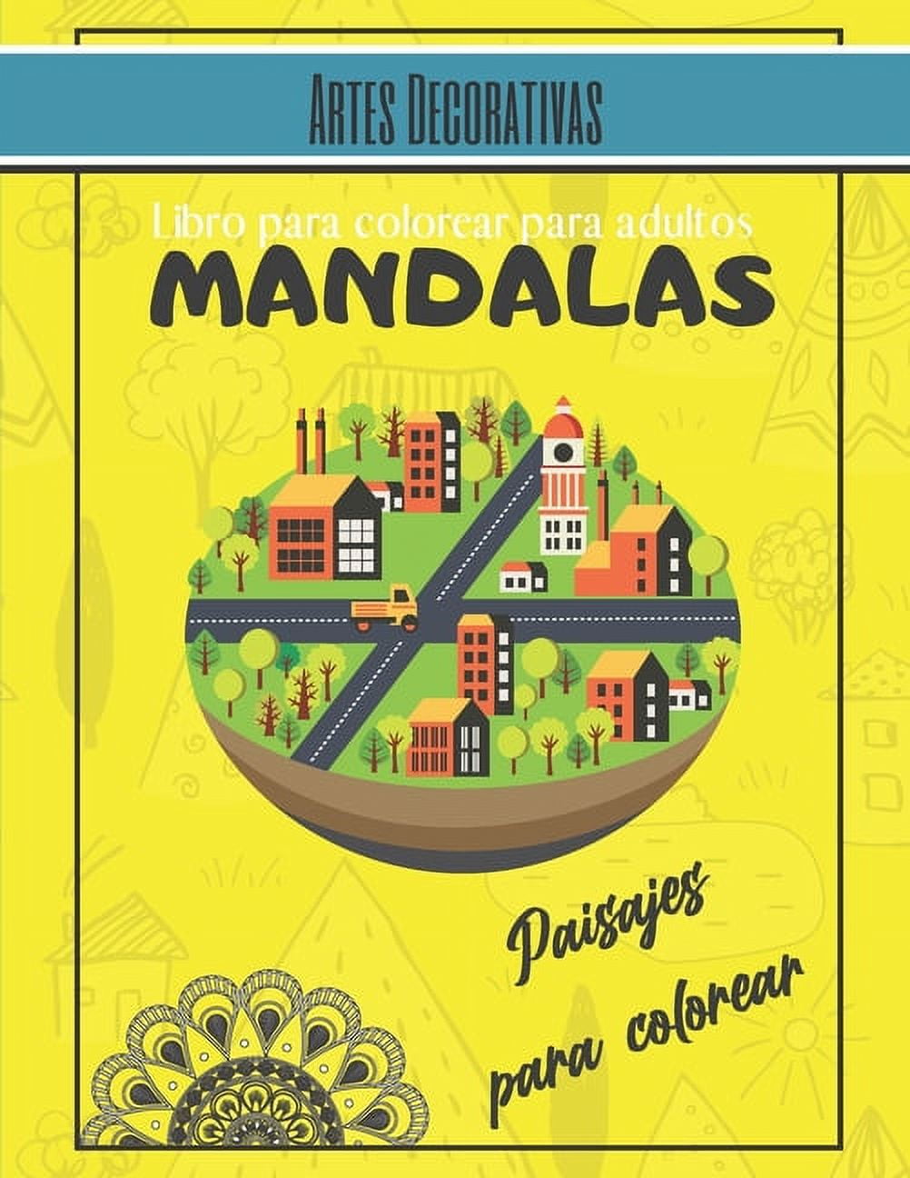 Libro de colorear para adultos con rotuladores - 50 Mandalas - paisajes,  animales, medios de transporte, flores - antiestrés (difícil) by M. A.  Campos