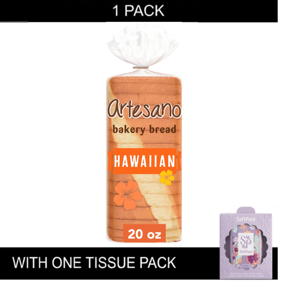 Artesano Hawaiian Bread Sweet Pre-sliced 20 oz with Tisue Pack
