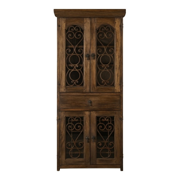 Artesano Home Decor - Handmade Solid Reclaimed Barn Wood & Forged Iron Hardware Wine Floor Cabinet for Indoor Ideal for Home, Living Room and Restaurants (Brown) - Rustic Design 72" Height